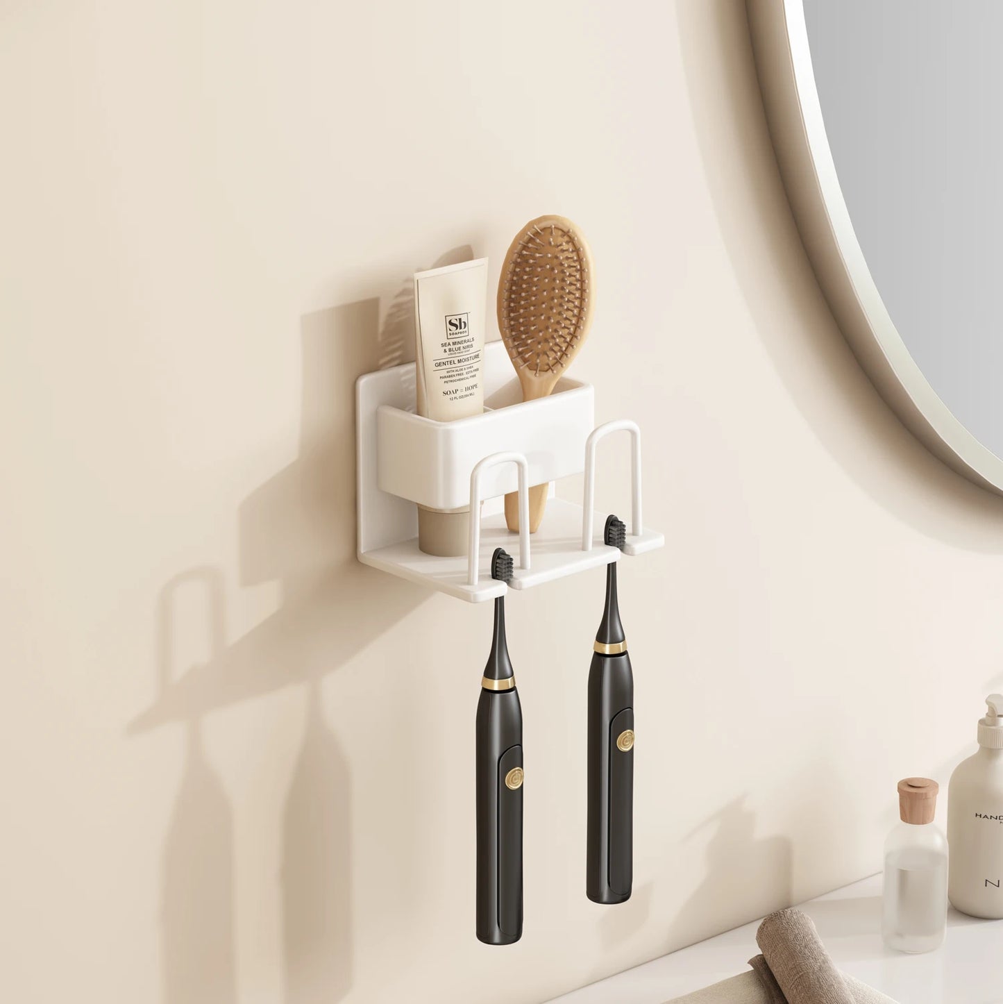 Metal Toothbrush & Toothpaste Holder
