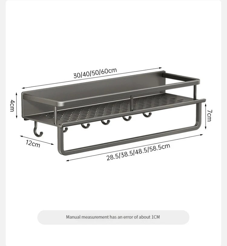 Wall-Mounted Aluminum Bathroom Rack