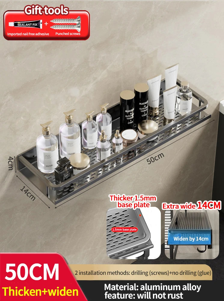 Wall-Mounted Aluminum Bathroom Rack