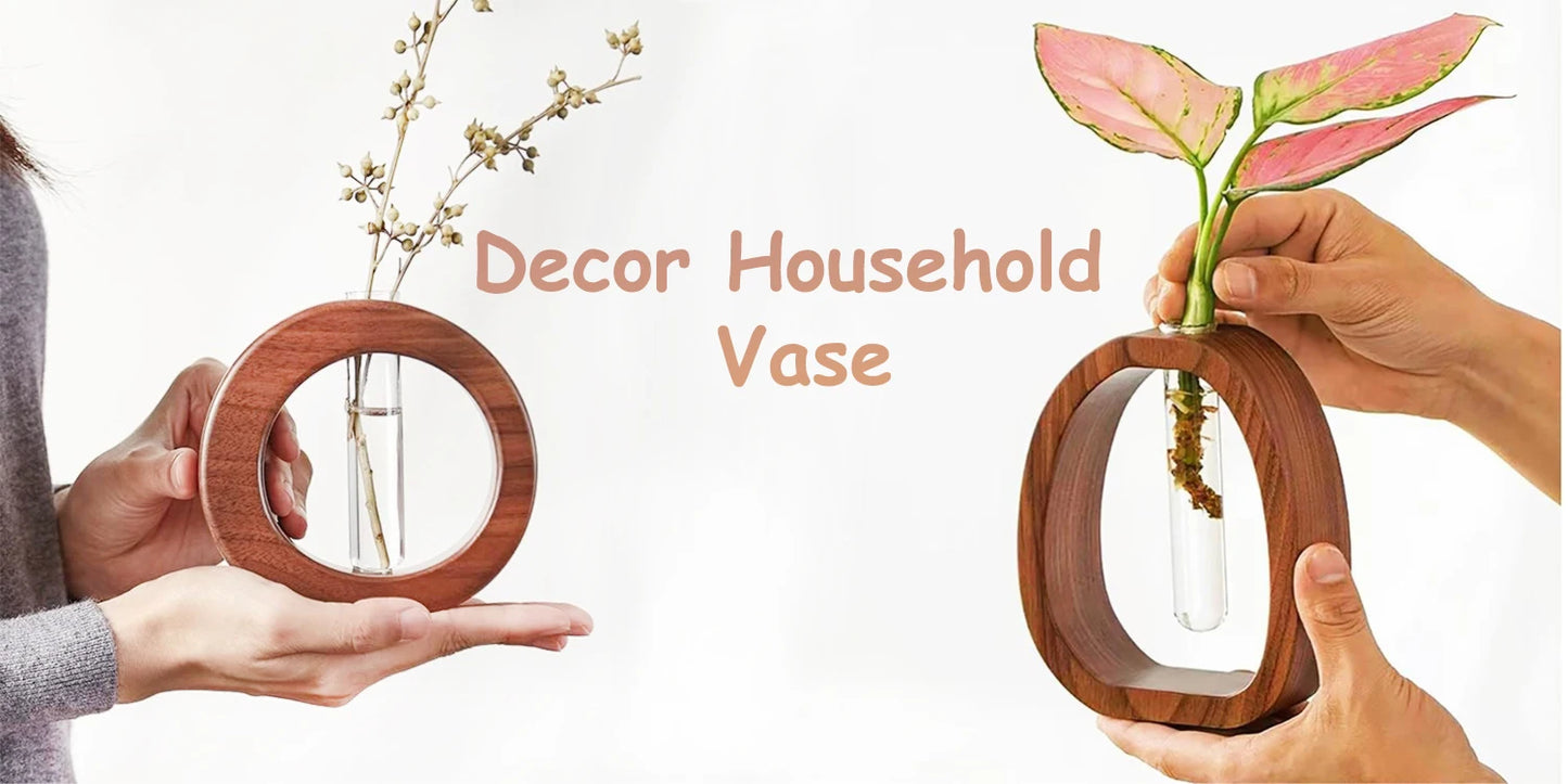Wooden Rack Hydroponic Vase