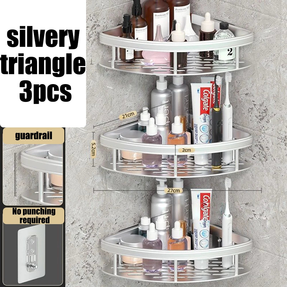 No-Drill Corner Bathroom Shelf