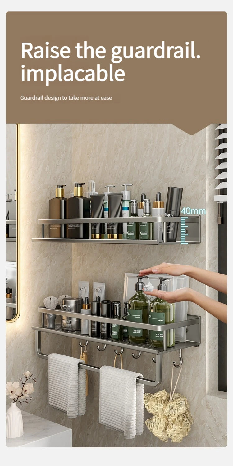 Wall-Mounted Aluminum Bathroom Rack