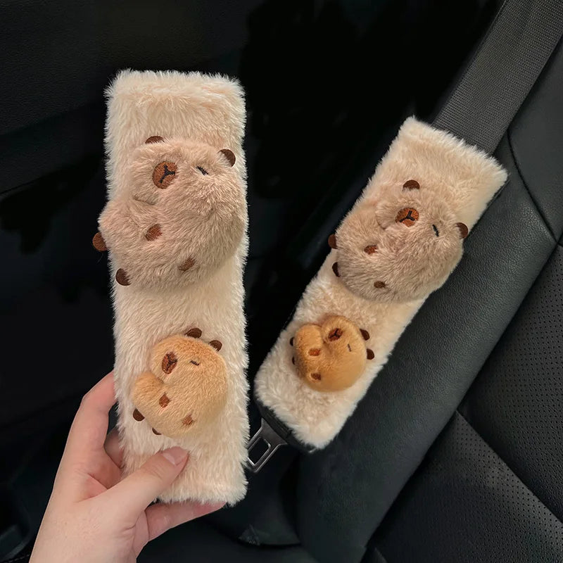 Capybara Car Seat Belt Pads