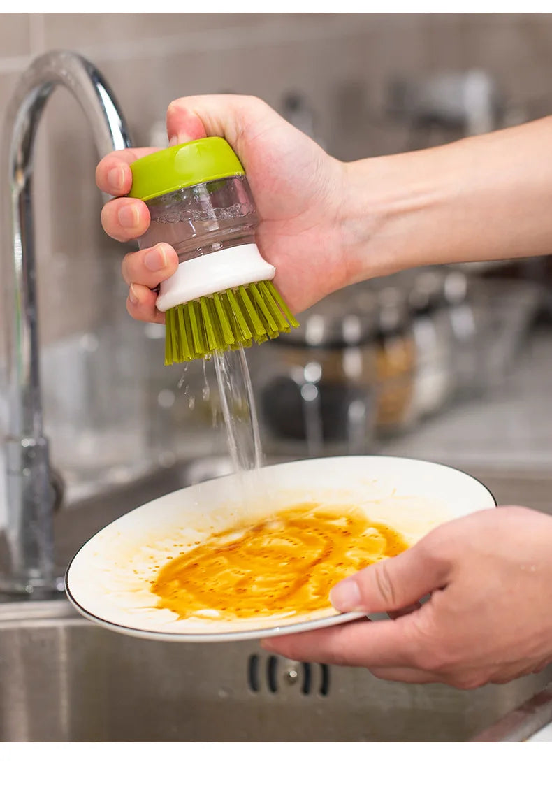 Multi-Use Dish Brush with Soap Dispenser