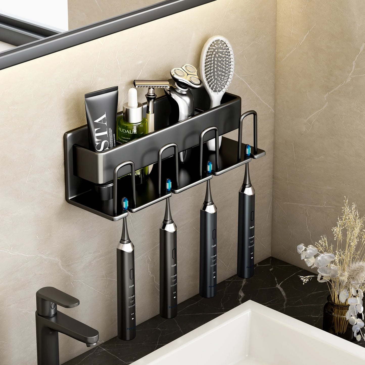 Metal Toothbrush & Toothpaste Holder