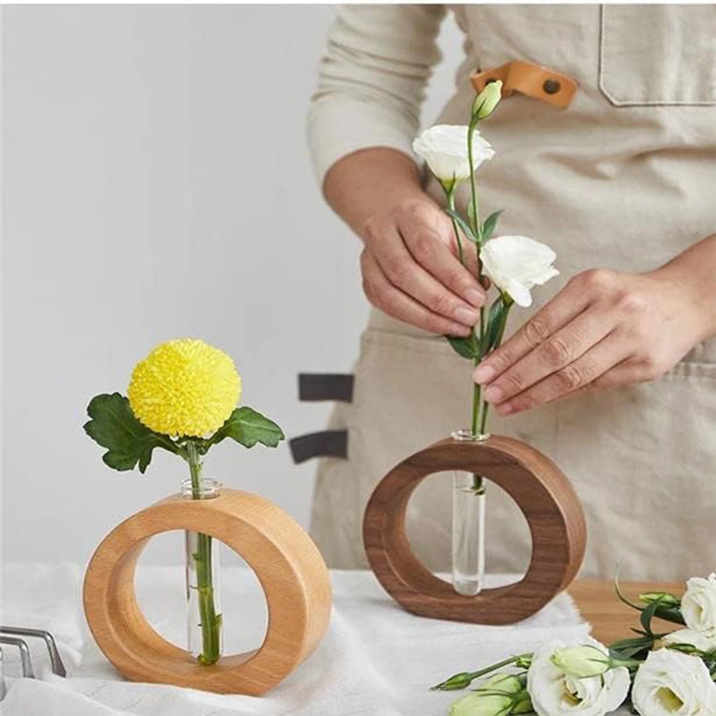 Wooden Rack Hydroponic Vase