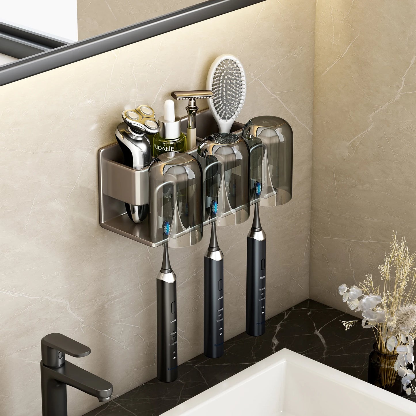 Metal Toothbrush & Toothpaste Holder