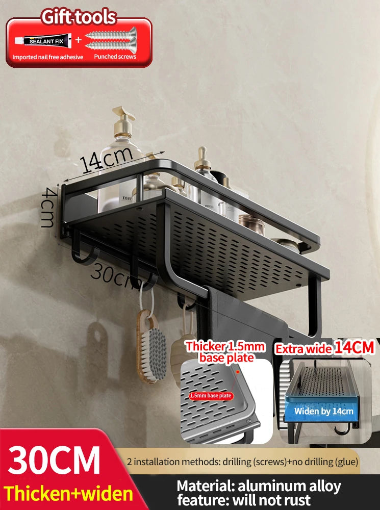 Wall-Mounted Aluminum Bathroom Rack