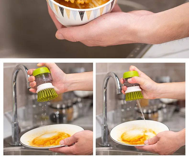 Multi-Use Dish Brush with Soap Dispenser