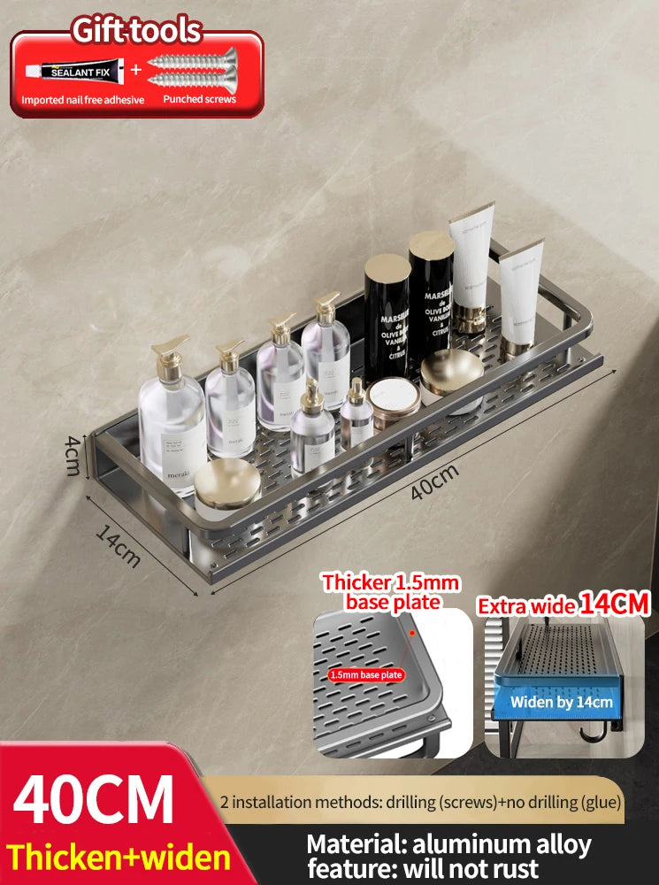 Wall-Mounted Aluminum Bathroom Rack