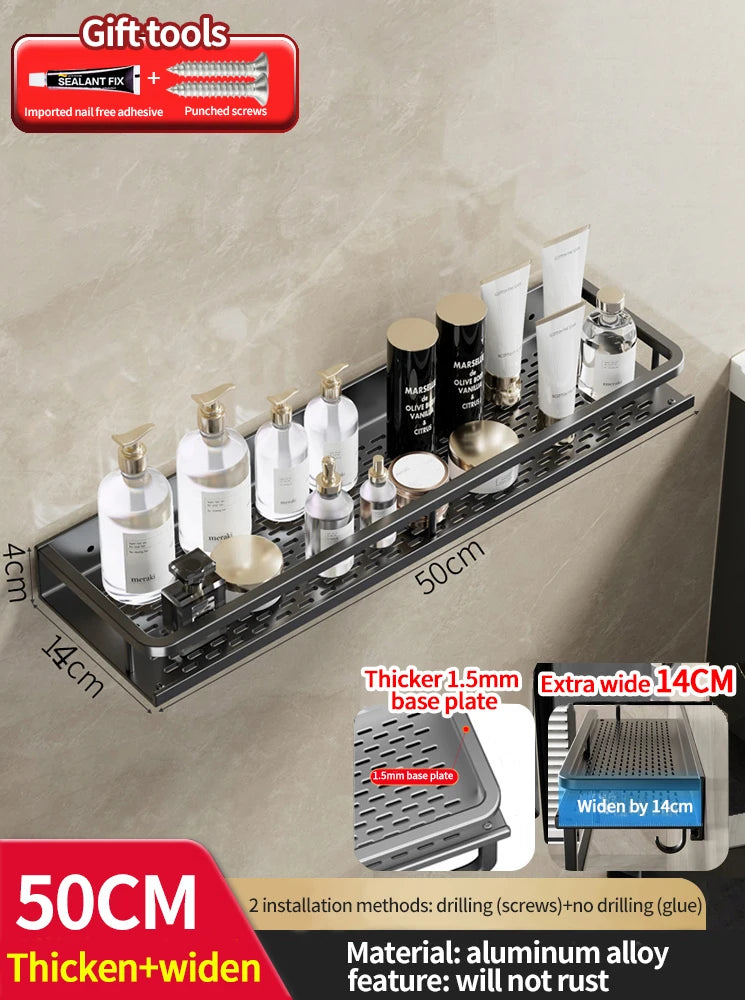 Wall-Mounted Aluminum Bathroom Rack