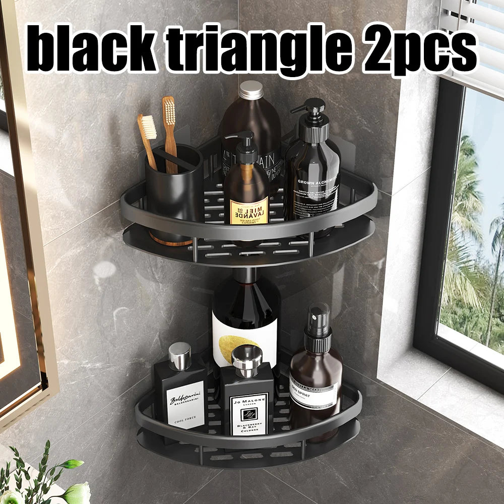No-Drill Corner Bathroom Shelf