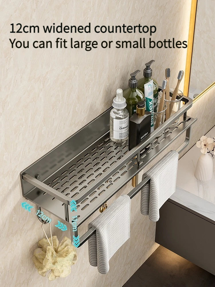 Wall-Mounted Aluminum Bathroom Rack