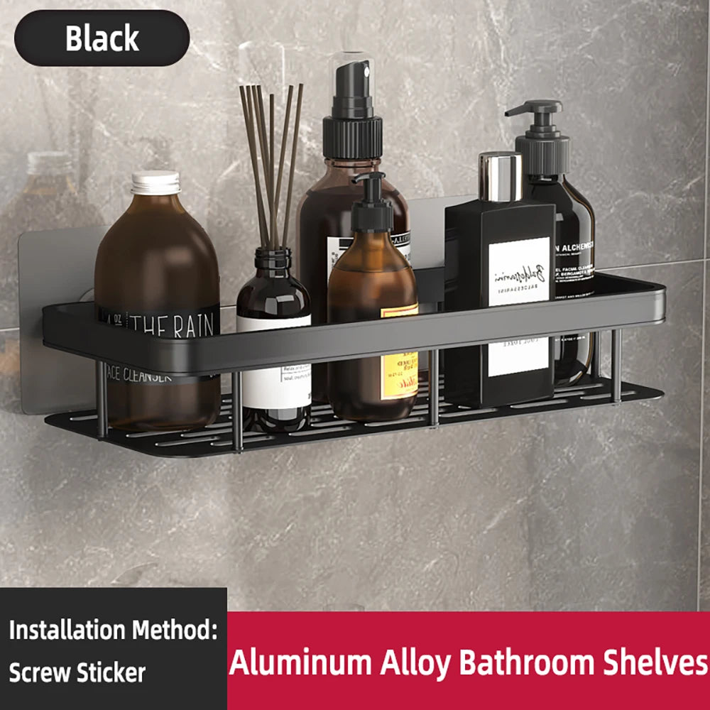 No-Drill Corner Bathroom Shelf