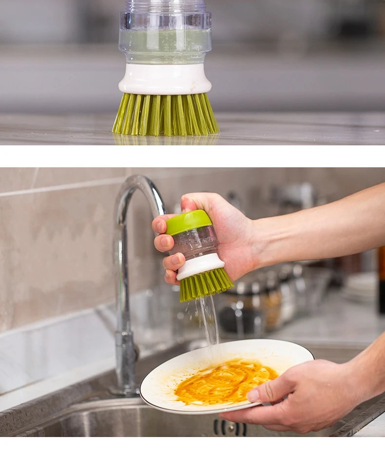 Multi-Use Dish Brush with Soap Dispenser