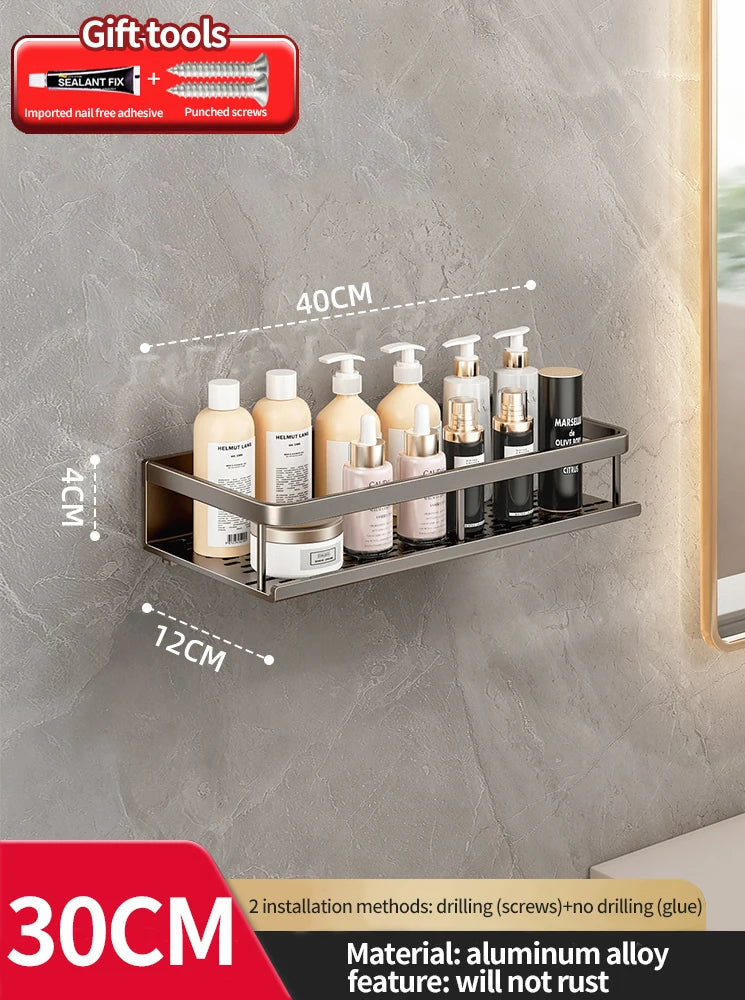 Wall-Mounted Aluminum Bathroom Rack