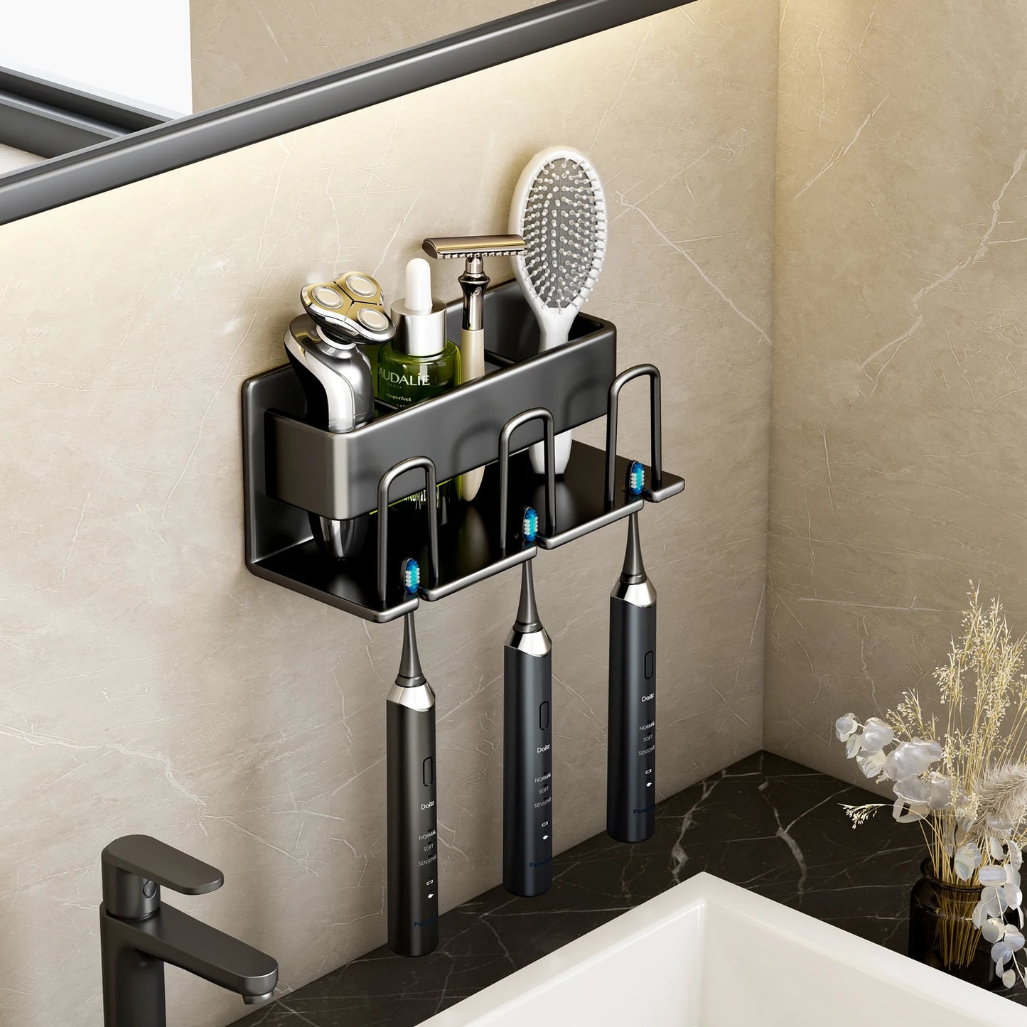 Metal Toothbrush & Toothpaste Holder