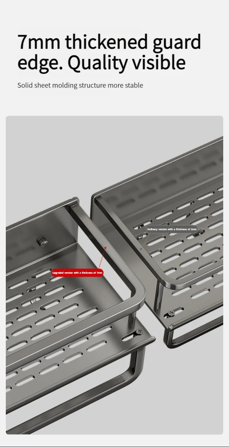 Wall-Mounted Aluminum Bathroom Rack