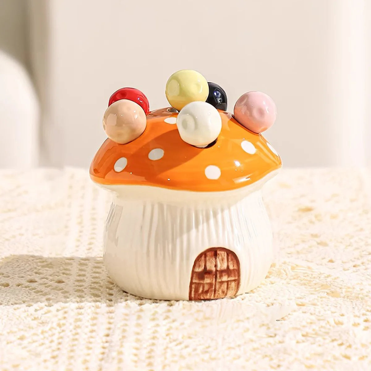 Cute Mushroom Fruit Fork Set