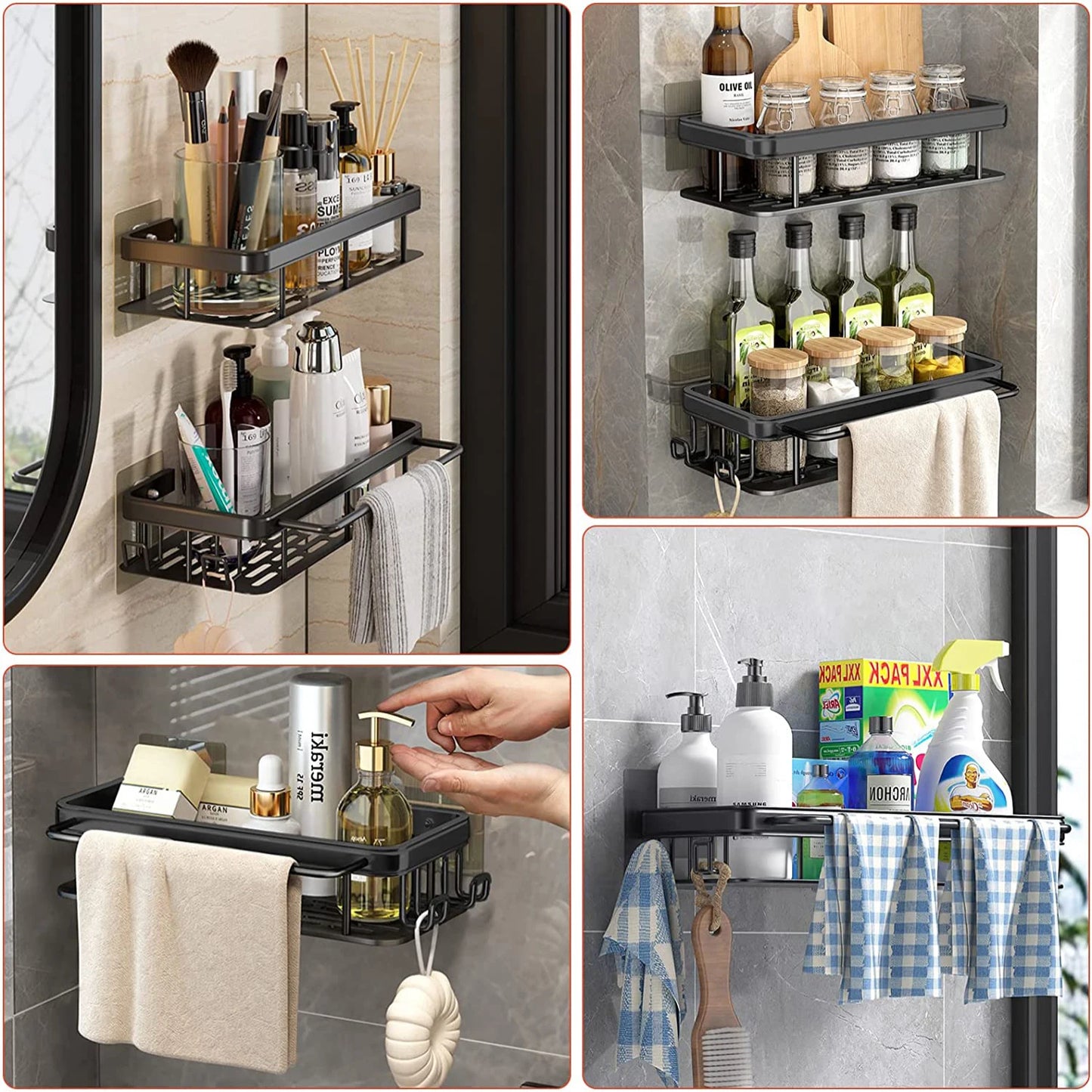 No-Drill Corner Bathroom Shelf