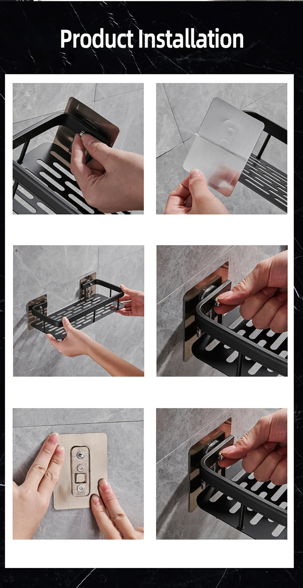 No-Drill Corner Bathroom Shelf