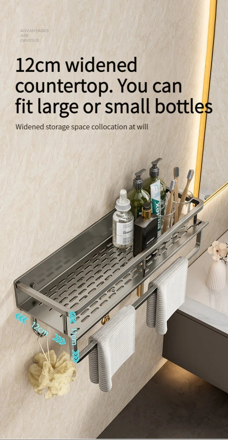 Wall-Mounted Aluminum Bathroom Rack