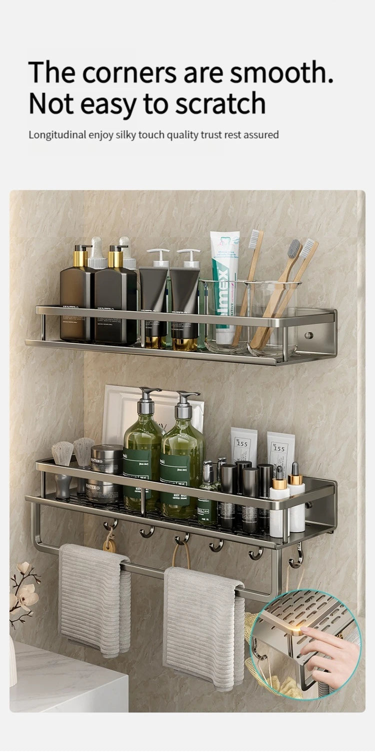 Wall-Mounted Aluminum Bathroom Rack