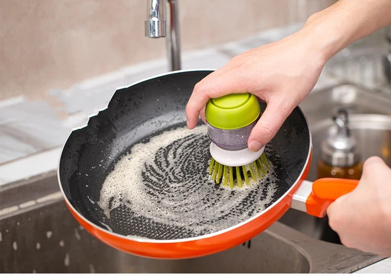 Multi-Use Dish Brush with Soap Dispenser