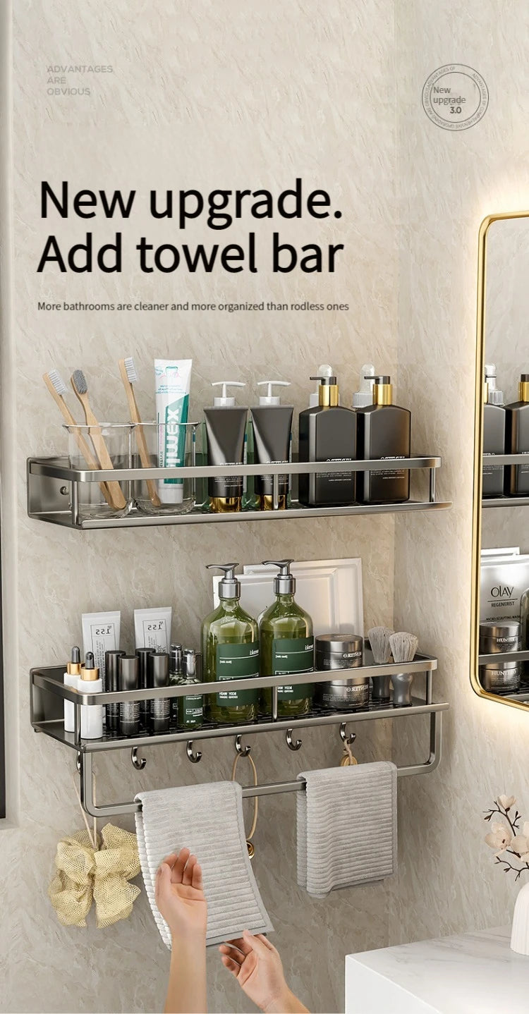 Wall-Mounted Aluminum Bathroom Rack