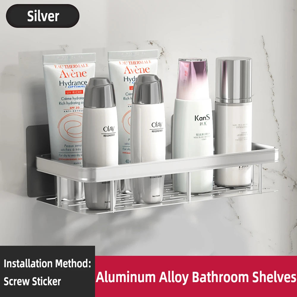 No-Drill Corner Bathroom Shelf