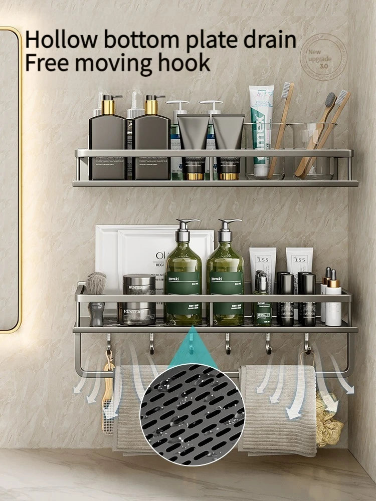 Wall-Mounted Aluminum Bathroom Rack