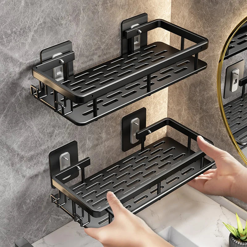 No-Drill Corner Bathroom Shelf