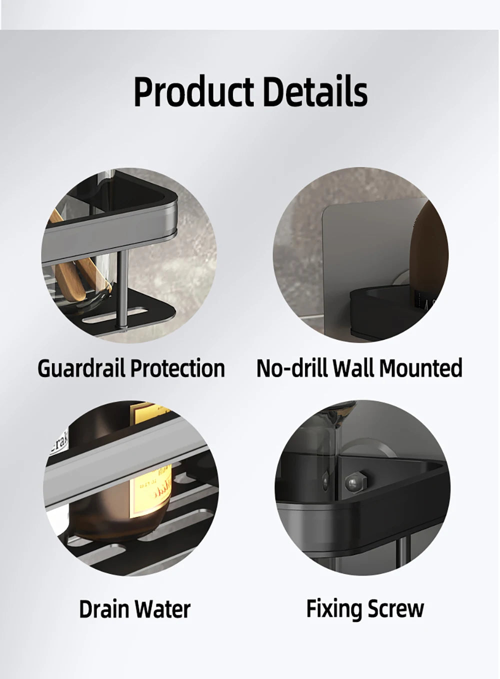 No-Drill Corner Bathroom Shelf