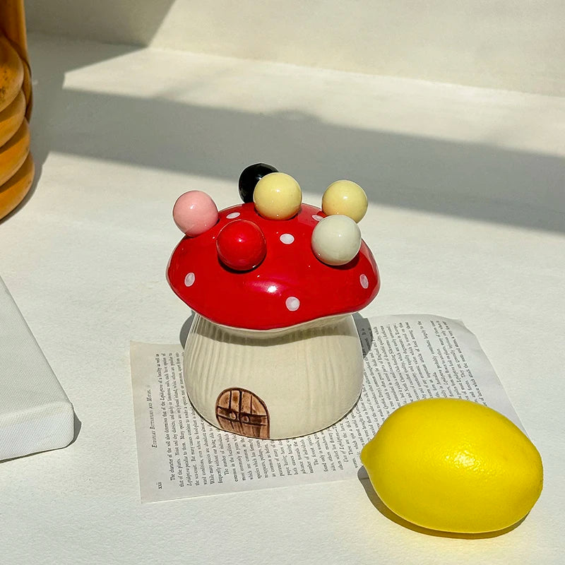Cute Mushroom Fruit Fork Set