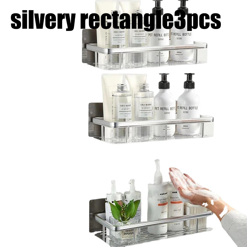 No-Drill Corner Bathroom Shelf