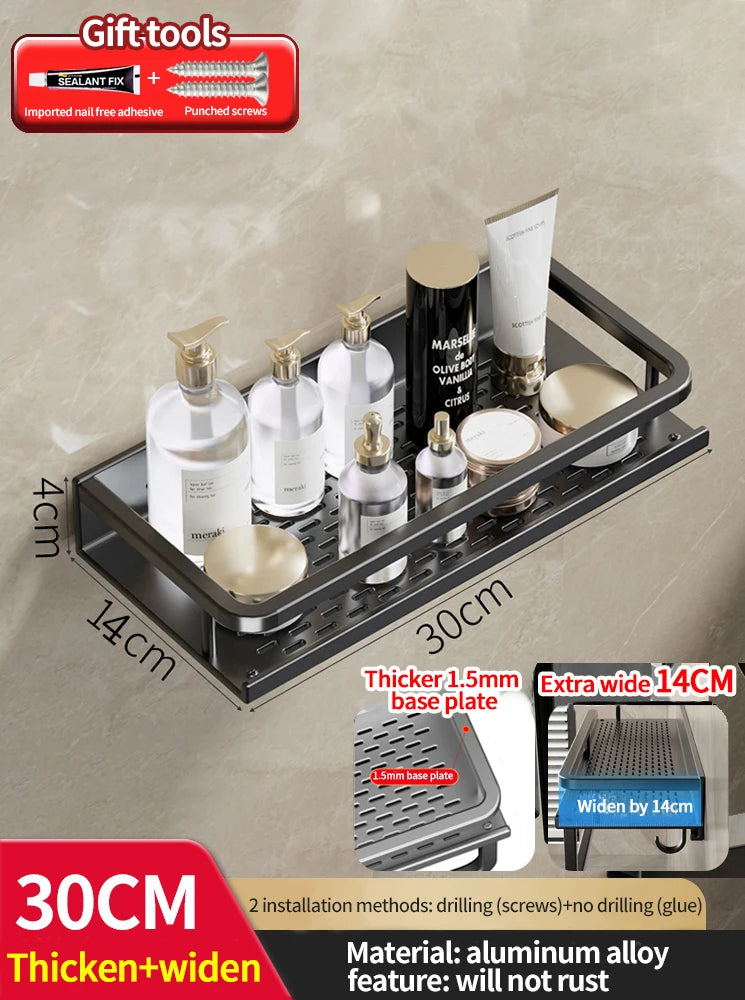 Wall-Mounted Aluminum Bathroom Rack