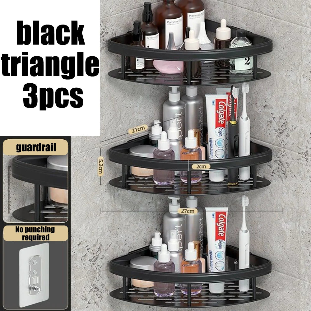 No-Drill Corner Bathroom Shelf