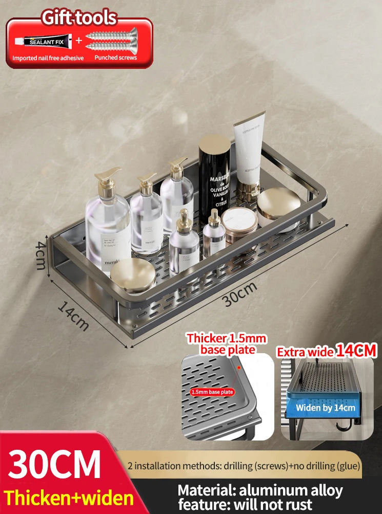 Wall-Mounted Aluminum Bathroom Rack