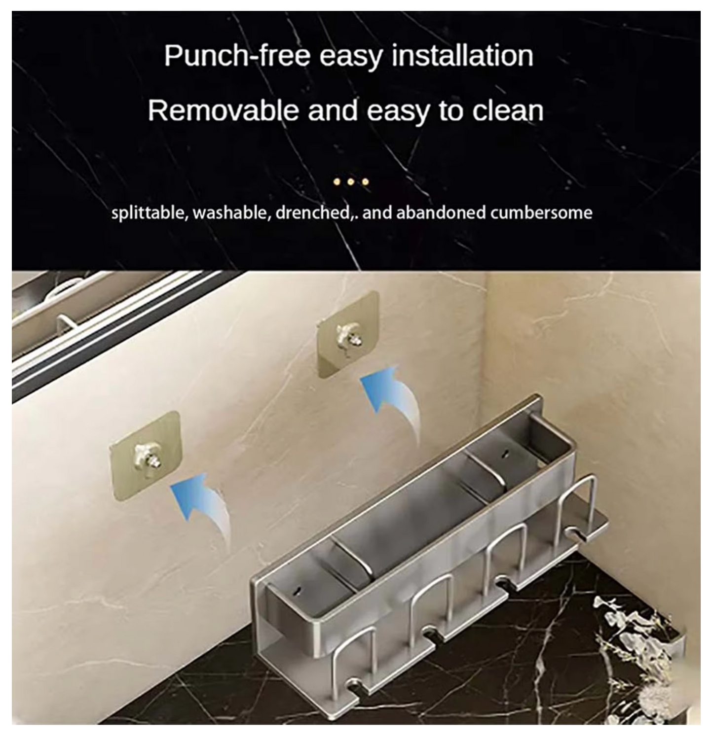 Metal Toothbrush & Toothpaste Holder