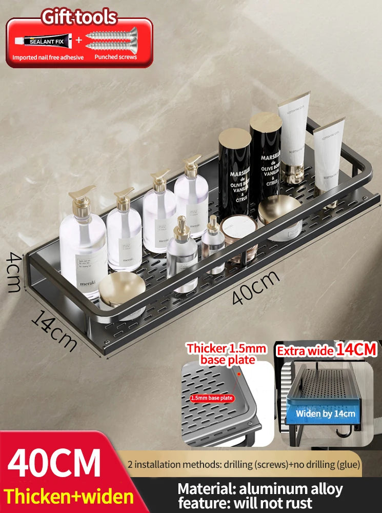 Wall-Mounted Aluminum Bathroom Rack