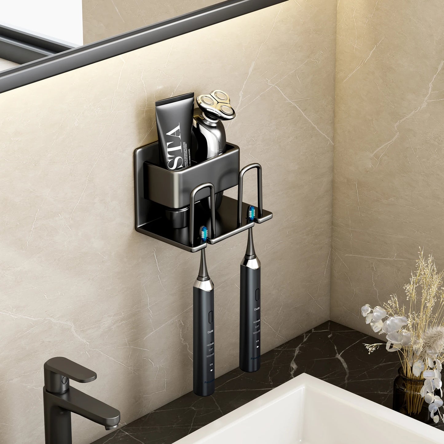 Metal Toothbrush & Toothpaste Holder