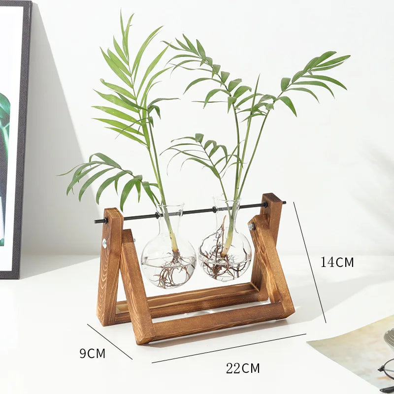 Wooden Hydroponic Vase Holder