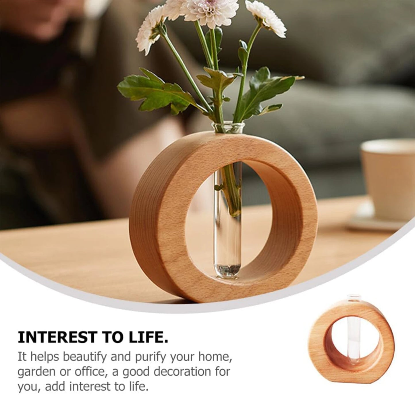 Wooden Rack Hydroponic Vase
