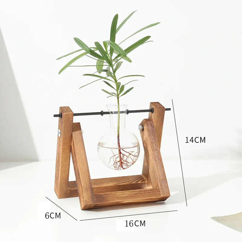 Wooden Hydroponic Vase Holder