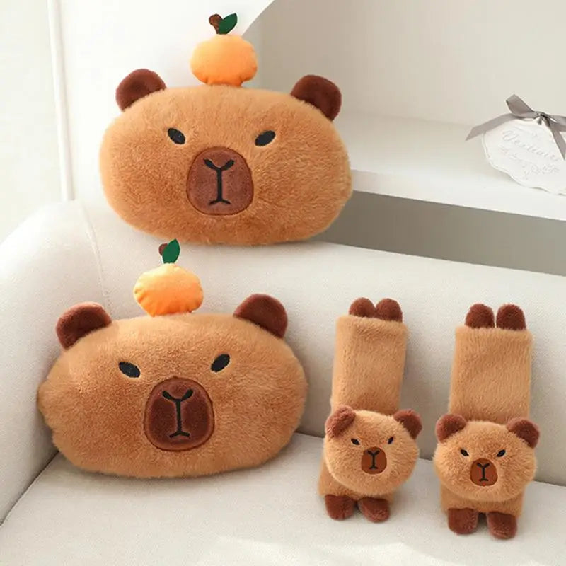 Capybara Car Pillow and Shoulder Pads