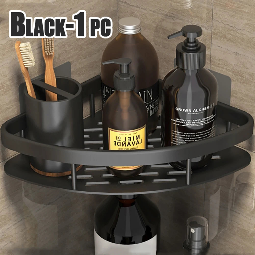No-Drill Corner Bathroom Shelf