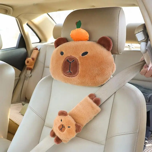 Capybara Car Pillow and Shoulder Pads