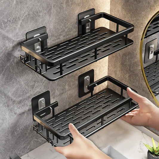 No-Drill Corner Bathroom Shelf