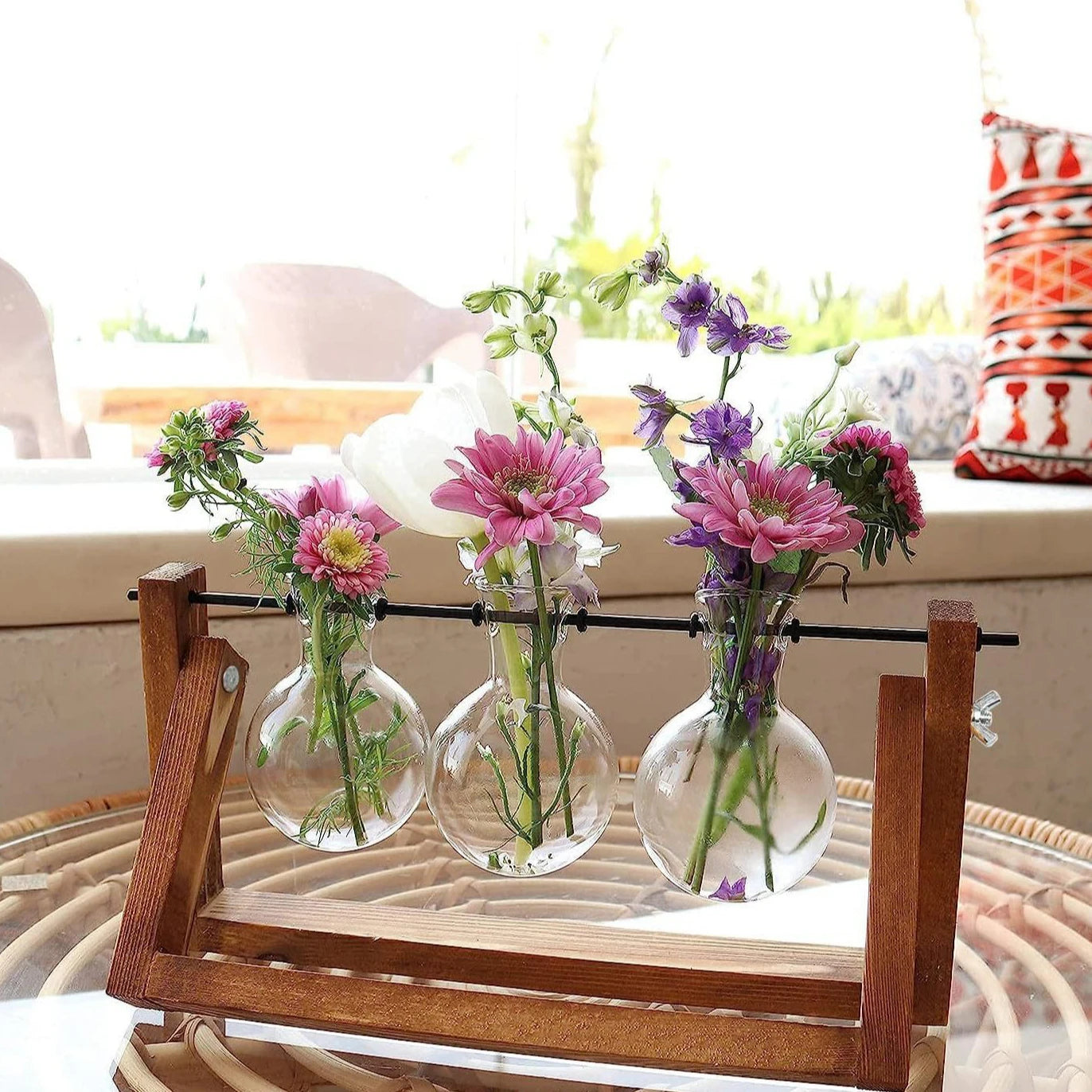 Wooden Hydroponic Vase Holder