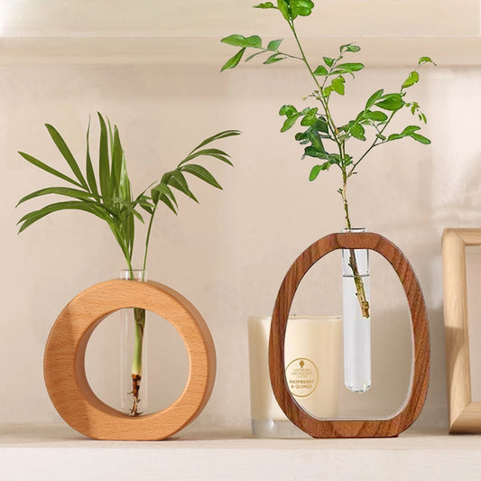 Wooden Rack Hydroponic Vase